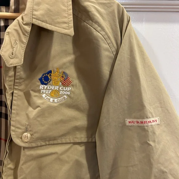 Vintage Burberry Golf Rider Cup 2006 Golf Jacket Tan Size women’s XL (men’s M) - Picture 3 of 8
